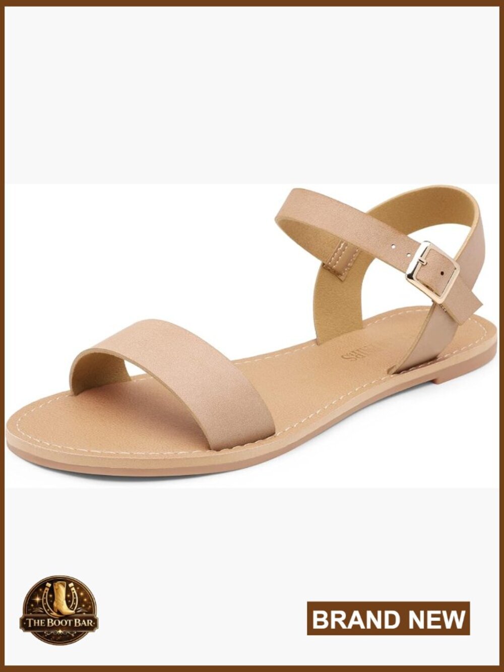 Ankle Strap Flat Sandals Open Toe One Band Buckle Dressy Summer Sandals